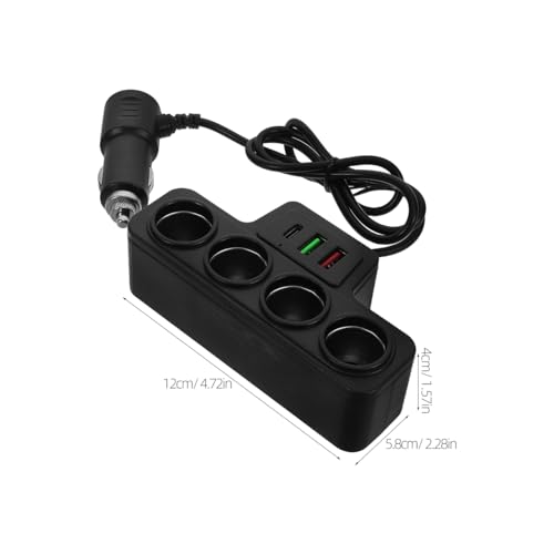 Mobestech Fast Charging Car Adapter with USB C Port and Pd 4-Port Vehicle Power Splitter for Phones and Multiple Devices Compact Car Charger