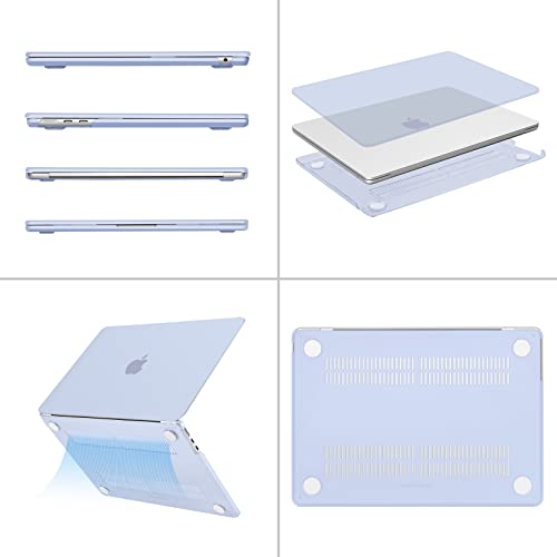 MOSISO Compatible with MacBook Air 13 inch Case M5 2026 M4 M3 M2 2025-2022 | A3449 A3240 A3113 A2681, Scratches-Resistant Protective Hard Shell for MacBook Air 13.6 inch Case, Pastel Blue - color: Pastel Blue