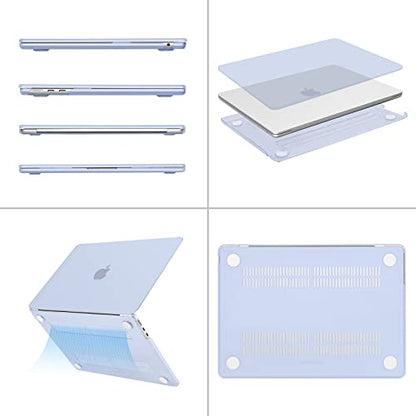 MOSISO Compatible with MacBook Air 13 inch Case M5 2026 M4 M3 M2 2025-2022 | A3449 A3240 A3113 A2681, Scratches-Resistant Protective Hard Shell for MacBook Air 13.6 inch Case, Pastel Blue - color: Pastel Blue