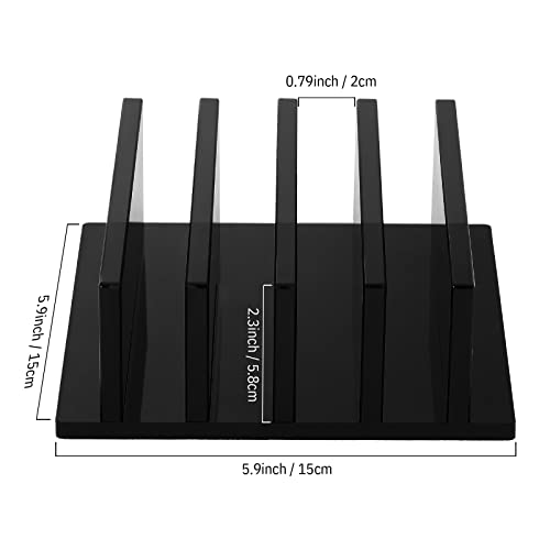 Frienda 1 Piece 4-Compartment Acrylic Vertical Laptop Stand, Can Accommodate with a Thickness of Less Than 2 cm, Fits Most Laptop (Black) - style: Black