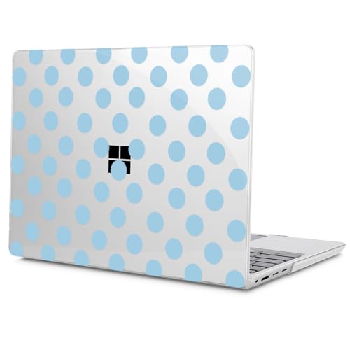 Case for Surface Laptop 5/4/3 13.5", Blue Polka Dots | Hard Shell Case with Keyboard Cover & Screen Protector. Fits Surface Laptop 5/4/3 13.5" Metal Palm Rest Models 1951/1868. - color: Blue Polka Dots