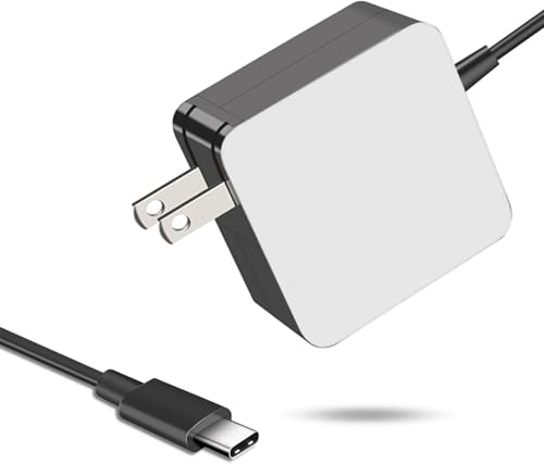 65W USB C Power Adapter, Fiattigear Type C Power PD Wall Fast Charger Compatible with Mac Book Pro, Dell Latitude, Lenovo, Huawei Matebook, HP Spectre, Acer Chromebook and Any Laptops or Smart Phones1 - color: white