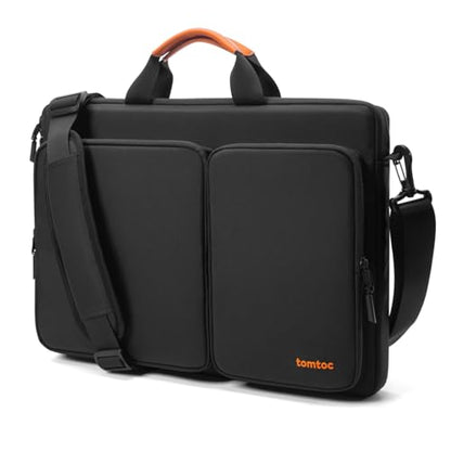 tomtoc 360 Protective Laptop Shoulder Bag compatible with The New Razer Blade Pro 17, HP Envy Laptop 17 Inch, Dell Inspiron 17 3000, ASUS ROG Zephyrus S 17.3 Inch, Notebook Bag with Accessory Pocket - color: Black, size: 17-17.3 Inch