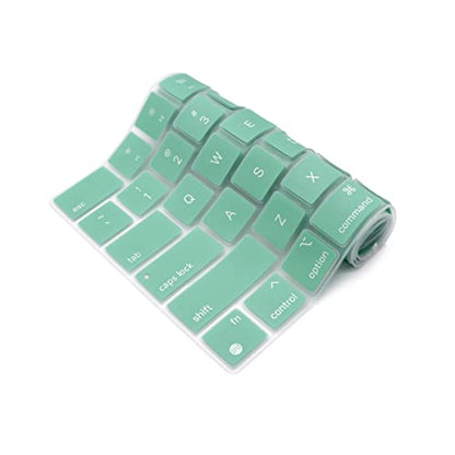 Se7enline Compatible with MacBook Keyboard Cover Skin for Mac Neo & Air 13/15 & Pro 14/16 inch (M5 M4 M3 M2 M1 A18 Pro) 2026/2025/2024/2023/2022/2021 Silicone Waterproof Dustproof Durable,Aqua Green - color: Aqua Green