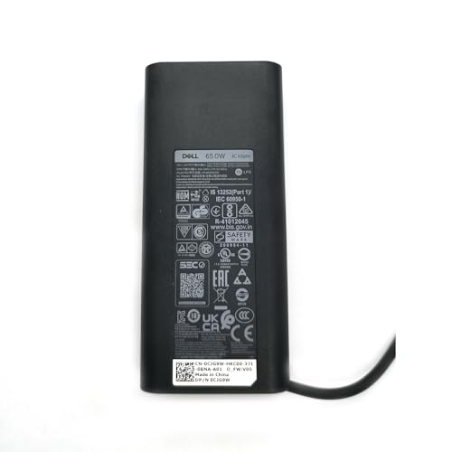Dell Laptop Charger 65W USB-C,AC Adapter with Power Cord Cable,LA65NM190, HA65NM190, DA65NM190, HKA65NM200, Black