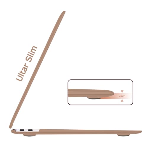 B BELK for MacBook Air 13 inch Case 2021 2020-2018 M1 A2337 A2179 A1932 | Matte Plastic Laptop Hard Shell for MacBook Air 13.3 inch Case with Keyboard Cover & Screen Protector, Caramel Brown - color: Caramel Brown
