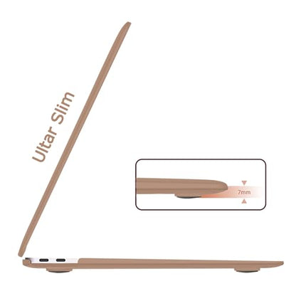 B BELK for MacBook Air 13 inch Case 2021 2020-2018 M1 A2337 A2179 A1932 | Matte Plastic Laptop Hard Shell for MacBook Air 13.3 inch Case with Keyboard Cover & Screen Protector, Caramel Brown - color: Caramel Brown