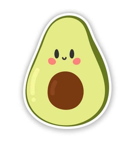 Avocado Cutie - 3" Vinyl Sticker - for Car Laptop I-Pad Phone Helmet Hard Hat - Waterproof Decal - size: 3"