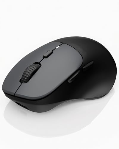 DAREU Wireless Mouse for Small to Medium Sized Hands, Silent Click, USB-C Rechargeable Wireless Mouse, Computer Mouse with 6 Buttons, [USB+BT1+BT2] 3 Devices for Laptop, PC, iPad, Mac - Black - color: black
