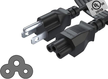 6Ft 3 Prong AC Laptop Power Cord Cable for Dell Hp Mac Studio Asus Sony Lenovo LG Acer Samsung Gateway Latitude Inspiron XPS Pro MSI Thinkpad Computer Charger Spare: IEC-60320 IEC320 C5 to NEMA 5-15P