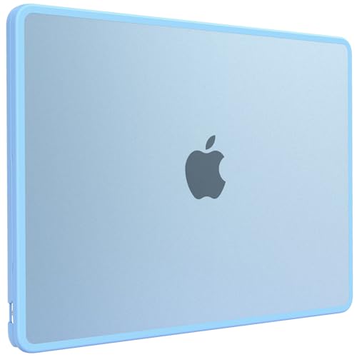 BlueSwan Anti-Cracking Case for MacBook Air 15 inch, M5 M4 M3 M2 Chip 2026-2023 Model A3448 A3241 A3114 A2941, Drop Protection Soft TPU Bumper PC Base for Air 15.3 inch, Frosted Sky Blue - color: Frosted Sky Blue, size: Air 15-inch (2026-2023)