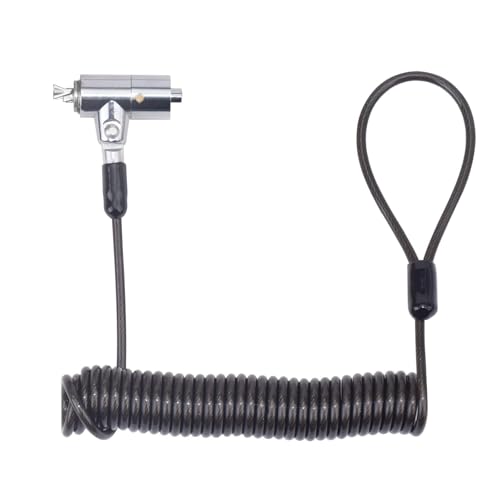 Laptop Cable Lock for 5.9FT Cable Lock for Laptop Anti Theft Security Locking Cable Retractable Laptop Security Cable Compatible for Wedge Type Slot(6 * 2.5mm) - size: w 1pack