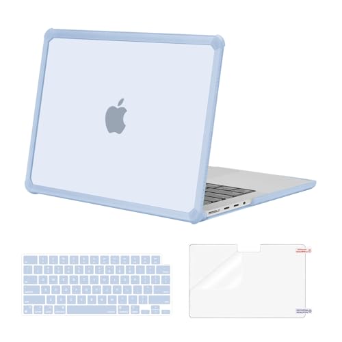 MOSISO Compatible with MacBook Pro 14 inch Case M5 M4 M3 M2 M1 2026-2021 | 3 in 1 Kit Anti-Crack Hard Shell with TPU Bumper, A3427 A3426 A3434 A3112 A3185 A3401 A2918 A2992 A2779 A2442, Baby Blue - color: Baby Blue