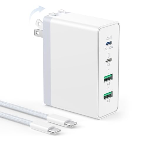 140W USB C Charger Block, 4-Port GaN Multi-Device Fast Charger Adapter | Fast Charging Block with Foldable Plug,Type C Wall Charger Power Adapter for MacBook Air/Pro,iPad, iPhone 17/16 Series,Galaxy