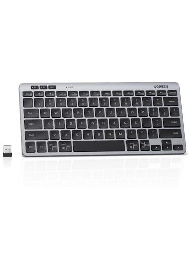 UGREEN K551 Slim Quiet Wireless Bluetooth 78Keys Keyboard, 3-Device Free Switching with Bluetooth & 2.4G, Compatible with Windows/macOS/iOS/Android, Works with MacBook, Lenovo, HP