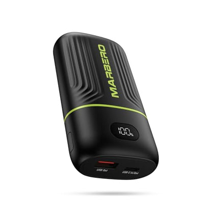 MARBERO Portable Charger 10000mAh Mini Power Bank USB C in&out Fast Charging Battery Pack Compact External Phone Powerbank Compatible with iPhone 16 15 14 13 12 Samsung S22 S21 Google AirPods iPad etc - color: Black