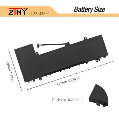 L23M3PK1 L23B3PK1 Laptop Battery for Lenovo IdeaPad Slim 5-14IMH9 5-14AHP9 | 5-14IRU9 5-14Q8X9 5-15IRU9 5-15IRH9 5-15IRH9R 5-16IMH9 5-16AHP9 5-16IRU9 Series L23D3PK1 L23N3PK1 L23X3PK1 57Wh 5040mAh - size: 10.24*4.33*0.23 inch L23M3PK1