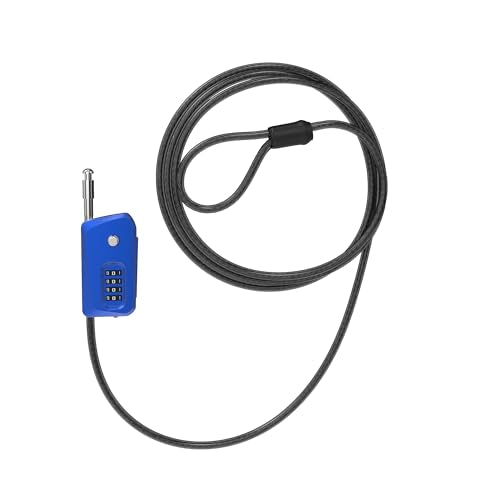 6ft Python Cable Lock for Bike, Bicycle, Trail Camera Locking, 4 Digit Combination Lock Outdoor Use, Heavy Duty Anti Theft, Long Security Cable Wire Candado for Trail Cam, eBike, Kayak - color: Blue