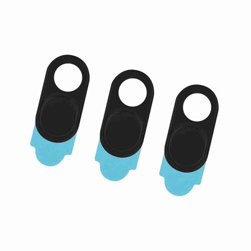 Metal 3Pcs Webcam Cover Sticker Lens Slide for Laptop Smartphone Tablet Computer Protection from Hackers Thickness 0.7mm (Black) - color: Black