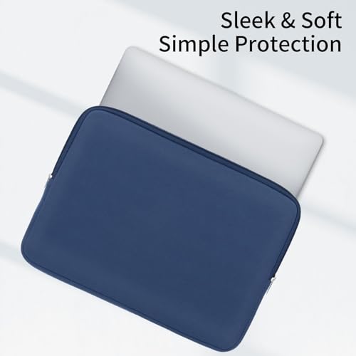 RAINYEAR 13.3 Inch Laptop Sleeve Case Soft Lining Cover, Navy Blue | Protective Slim Laptop Sleeve Zipper Cover Bag for 13.3 inch MacBook Air/Pro M1 M2 M3 M4 M5 A3449 A3240 A3113 A2681 A2338 - color: Navy Blue(upgraded Version), size: 13"