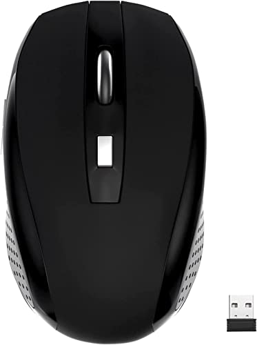 Guiheng Wireless Mouse, 2.4Ghz Wireless Computer Mouse 1200,6 Buttons with Nano Receiver for Laptop,PC,Chromebook,Computer,Notebook,Office (Battery not Included, Black) - color: black04