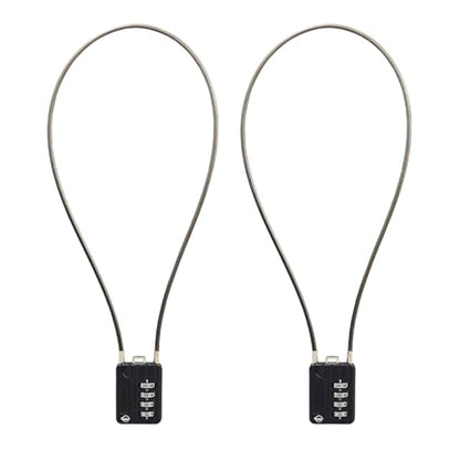 4 Digit Cable Combination Locks 20 inches Cable for School Gym Locker,Helmet,Filing Cabinets,Toolbox,Luggage Suitcase,knapsack,Cable 3mm Diameter,Black(2 Pack) - size: 50cm(20in)Cable