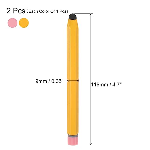 MECCANIXITY 2pcs Stylus Pens for Touch Screens Hexagon Crayon Stylus Pen Universal Capacitive Stylus for All Touch Screen Devices, Yellow Pink