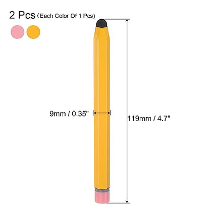 MECCANIXITY 2pcs Stylus Pens for Touch Screens Hexagon Crayon Stylus Pen Universal Capacitive Stylus for All Touch Screen Devices, Yellow Pink