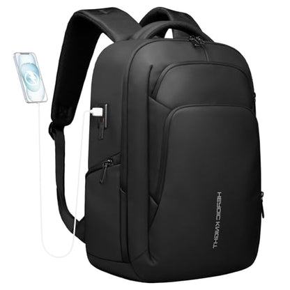 17.3 Inch Laptop Backpack for Men Women, 30L Travel Backpack | Carry-On Flight Approved,Work Computer Backpack with USB A&C Port,Business Laptop Bag,WaterResistant Anti-Theft Daypack - color: Black