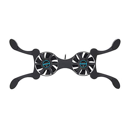 QUZHI Mini Portable Folding Foldable USB Dual Fan Cooler Cooling Pad for PC Laptop Notebook 7