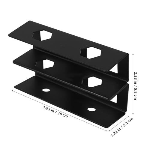 Cabilock Desk Laptop Mount Metal Bracket with Screws Double Layer Storage Stand for Keyboard and Network Switcher, Universal Black Laptop Holder for Home and Office Use