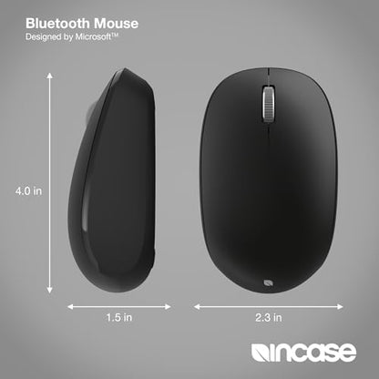 Incase Bluetooth Mouse - Designed by Microsoft - Compact, Comfortable, Right/Left Hand Use, 4-Way Scroll Wheel, Wireless Bluetooth Mouse for PC/Laptop/Desktop, Mac/Windows Computer (Black) - color: Black