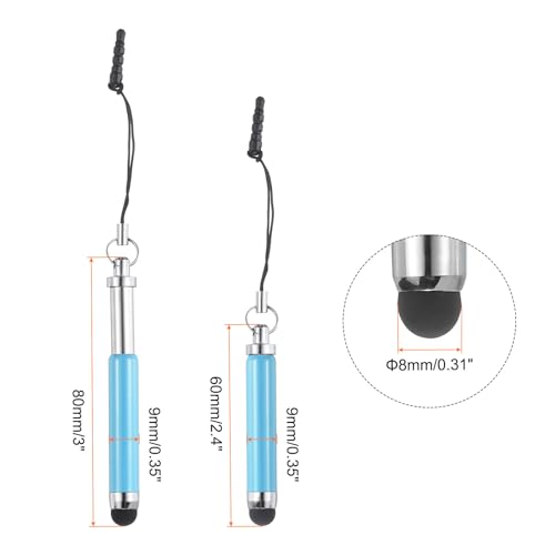 MECCANIXITY 5pcs Metallic Stylus Pen Retractable Aluminum Alloy Mini Capacitive Pens for Universal All Touch Screen Devices, Light Blue - color: Light Blue