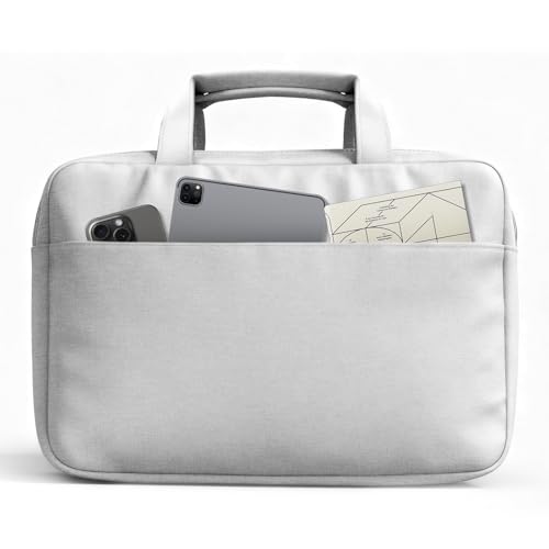 Hand-held Laptop Sleeve Case Water-Resistant Protection Cover with Front Pocket Retractable Handle Computer Bag for 15.6 Inch Compatible with Laptop/Notebook/Tablet ，Grey - size: Hand-held