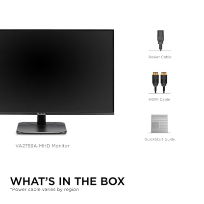 ViewSonic VA2756A-MHD 27 Inch Full HD Computer Monitor, IPS 120Hz Display | HDMI, DisplayPort, VGA, Eye Care, Thin Bezels, Home Office, Laptop, PC, Mac, Anti Glare, 1ms, 250 Nits, Speakers - size: 27 Inches, style: 1920 x 1080