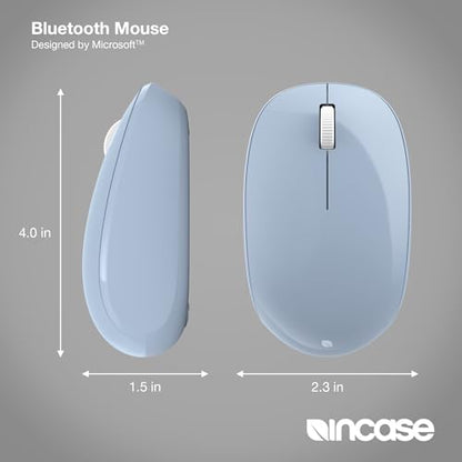 Incase Bluetooth Mouse - Designed by Microsoft - Compact, Comfortable, Right/Left Hand Use, 4-Way Scroll Wheel, Wireless Bluetooth Mouse for PC/Laptop/Desktop, Mac/Windows Computer (Pastel Blue) - color: Pastel Blue