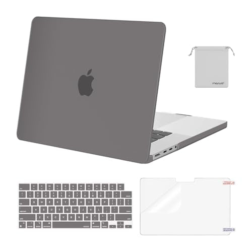 MOSISO Compatible with MacBook Pro 16 inch Case M5 M4 M3 M2 M1 2026-2021 | A3429 A3428 A3403 A3186 A2991 A2780 A2485, Protective Hard Shell Case&Keyboard Cover&Screen Film&Pouch, Gray - color: Gray