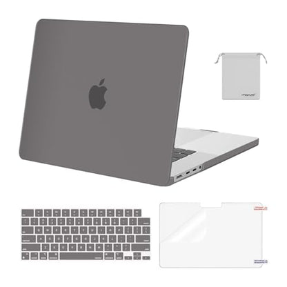 MOSISO Compatible with MacBook Pro 16 inch Case M5 M4 M3 M2 M1 2026-2021 | A3429 A3428 A3403 A3186 A2991 A2780 A2485, Protective Hard Shell Case&Keyboard Cover&Screen Film&Pouch, Gray - color: Gray