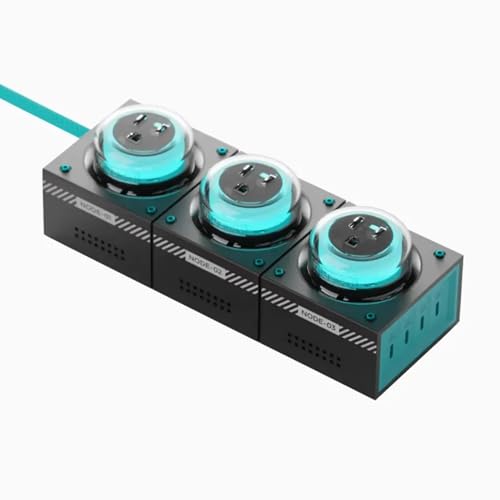 GENKI Moonbase 240W GaN Desktop Charger, Power Strip 7-Port Power Hub with 3 AC Outlets & 4 USB-C Ports (140W Max), Compact Design for Laptop/MacBook/Phone/Gaming Devices (Darkside) - color: Darkside