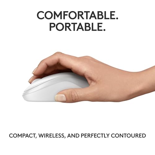 Logitech M240 Compact Silent Bluetooth Wireless Mouse - Off White | Bluetooth connectivity, no USB receiver, quiet clicks, 3 non-customizable buttons, 18-month battery life, PC Mac compatible - color: Off White, size: 1 Pack, style: Bluetooth