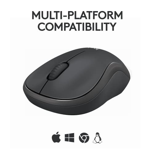 Logitech M240 Compact Silent Bluetooth Wireless Mouse - Graphite | Bluetooth connectivity, no USB receiver, quiet clicks, 3 non-customizable buttons, 18-month battery life, PC Mac compatible - color: Graphite, size: 1 Pack, style: Bluetooth