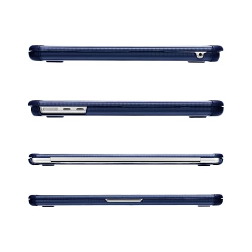 MOSISO Compatible with MacBook Air 15 inch Case M5 2026 M4 M3 M2 2025-2023 | A3448 A3241 A3114 A2941,Anti-Cracking,Heavy Duty Shock-Absorbing Hard Shell Case with TPU Bumper&Keyboard Cover, Navy Blue - color: Navy Blue