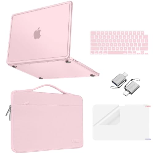 MOSISO Compatible with MacBook Neo Case 13 inch 2026 A3404 A18 Pro Chip | Matte Finish Reinforced Corner Defense Crack-Resistant Hard Shell&Carrying Bag&Keyboard Skin&Type C&Screen Film, Blush - color: Blush