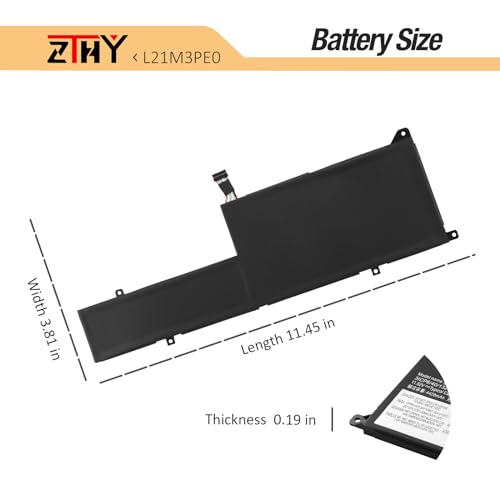 L21M3PE0 L21B3PE0 Laptop Battery for Lenovo Ideapad Flex 5-14IAU7 5-14ALC7 | 5-14ABR8 5-14IRU8 5-16IAU7 5-16ALC7 5-16ABR8 5-16IRU8 7-14IAU7 L21M3PE2 L21M3PE1 L21C3PE0 L21L3PE0 SB11F38041 11.52V 52.5Wh - size: 11.45*3.81*0.19inch L21M3PE0