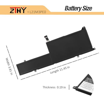 L21M3PE0 L21B3PE0 Laptop Battery for Lenovo Ideapad Flex 5-14IAU7 5-14ALC7 | 5-14ABR8 5-14IRU8 5-16IAU7 5-16ALC7 5-16ABR8 5-16IRU8 7-14IAU7 L21M3PE2 L21M3PE1 L21C3PE0 L21L3PE0 SB11F38041 11.52V 52.5Wh - size: 11.45*3.81*0.19inch L21M3PE0