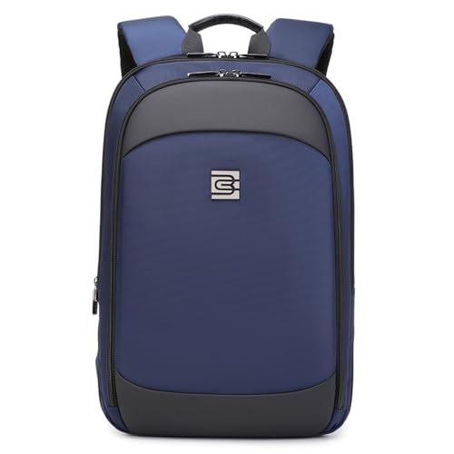 Business Backpack for Men 15.6 Inch,Slim & Expandable Waterproof Travel Laptop Backpack - color: Blue