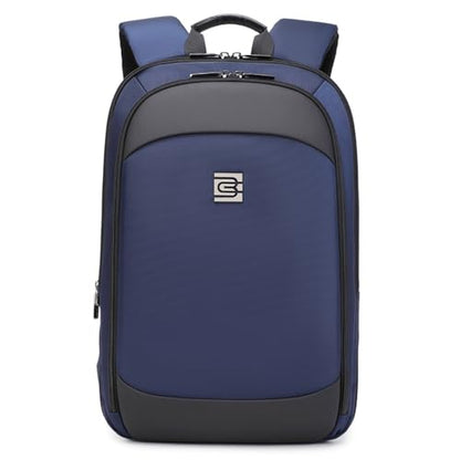 Business Backpack for Men 15.6 Inch,Slim & Expandable Waterproof Travel Laptop Backpack - color: Blue