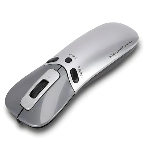 Zunate 2.4G Wireless Presentation Clicker with Gyroscope Mouse, Plug and Play PPT Remote Control, Air Mouse Pen for Slides, 15M Range, USB Receiver for Laptop PC