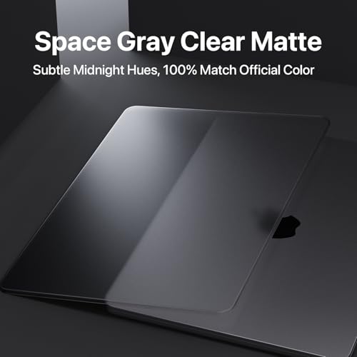 Macaset for MacBook Air 15 inch Case M5 M4 M3 M2 2026-2023 Mac Laptop Cover | Space Gray Color Match, Matte Clear, Anti Fingerprint & Scratch, Close Seamlessly, Protective Hard Shell, Ultra Thin Fit - color: Space Gray Clear