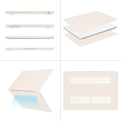 MOSISO Compatible with MacBook Air 13 inch Case M5 2026 M4 M3 M2 2025-2022 | A3449 A3240 A3113 A2681, Scratches-Resistant Protective Hard Shell for MacBook Air 13.6 inch Case, Beige - color: Beige